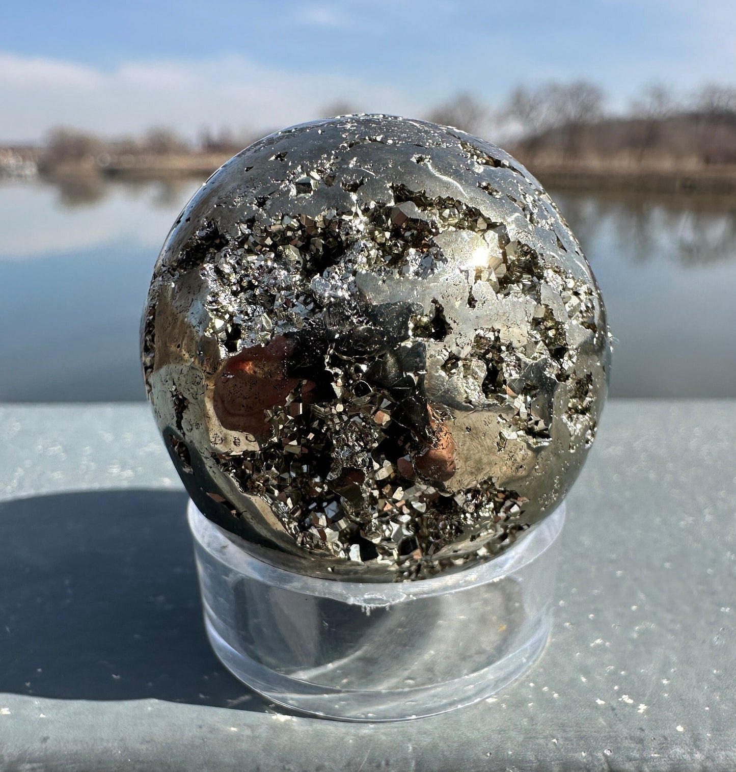 35 mm Pyrite Crystal Sphere | Fools Gold | Pyrite Sphere | Prosperity Protection | Crystal Sphere