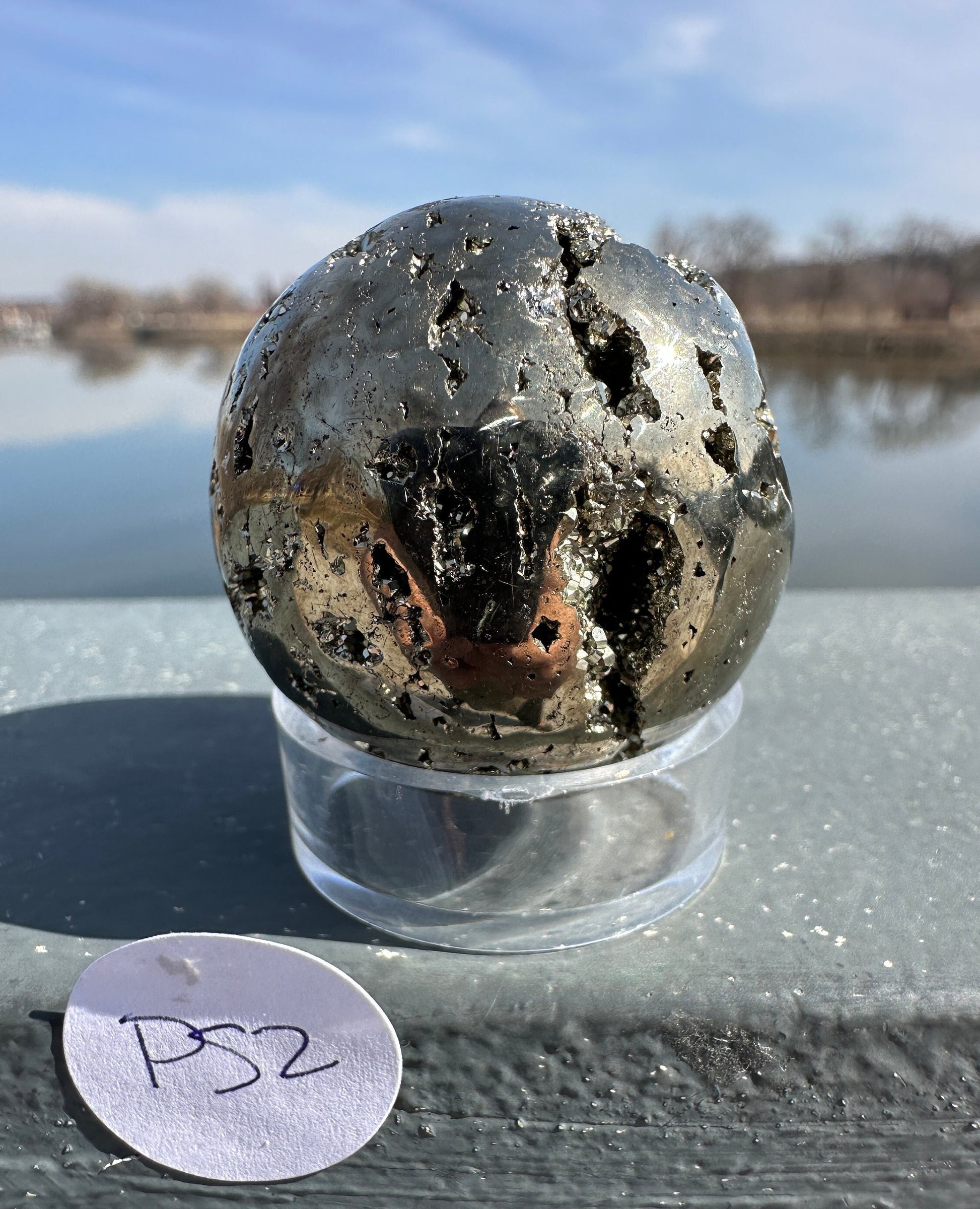 35 mm Pyrite Crystal Sphere | Fools Gold | Pyrite Sphere | Prosperity Protection | Crystal Sphere